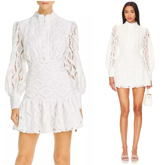 Bardot Remy Lace Mini Dress Ivory size 8, NWT Bridal Shower Engagement Party - Picture 2 of 15